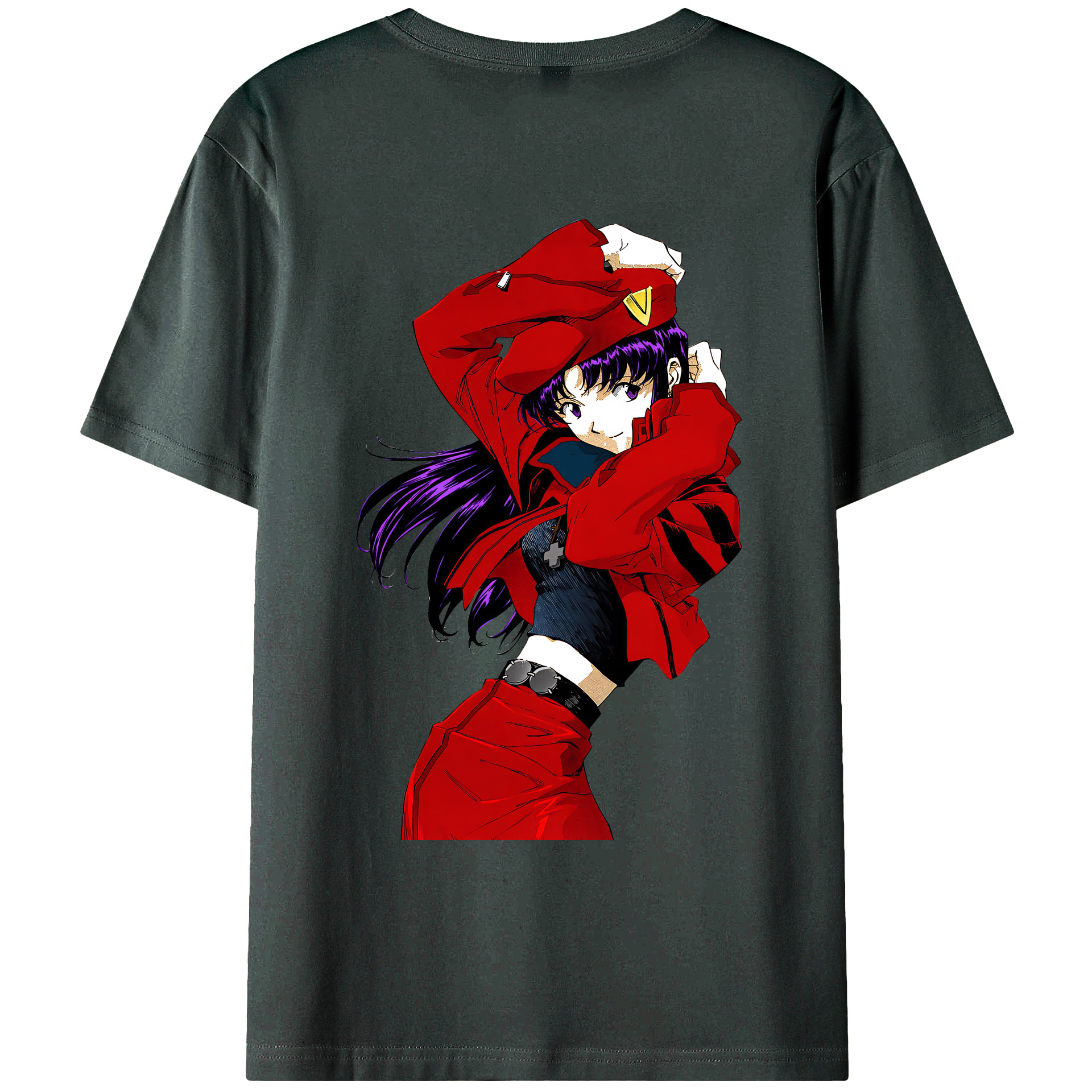 （画像用） EVA 新世紀エヴァンゲリオン 綿100％ メンズ半袖Tシャツ（バックプリント） 通気性